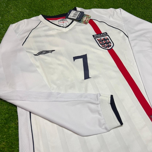 Picture of England 2002 Home Beckham Long-sleeve